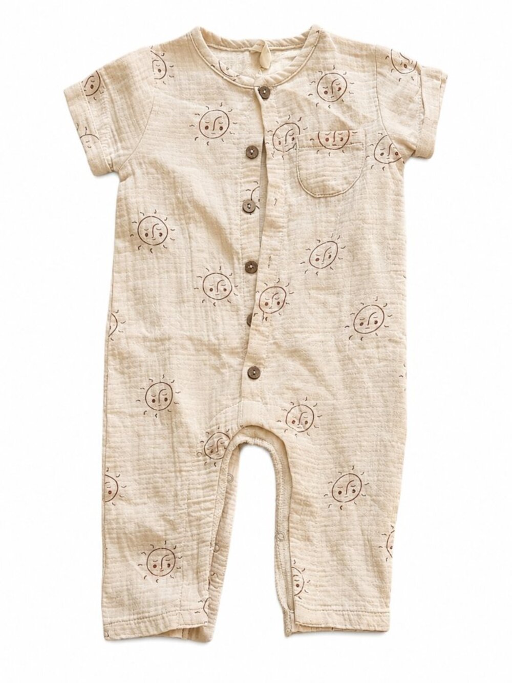 Quincy Mae Suns Cream Baby Romper 3-6mo